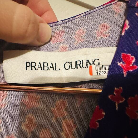 Prabal Gurung Women's Purple Printed Jackie Twist Front Midi Dress Size 10 - Picture 14 of 15